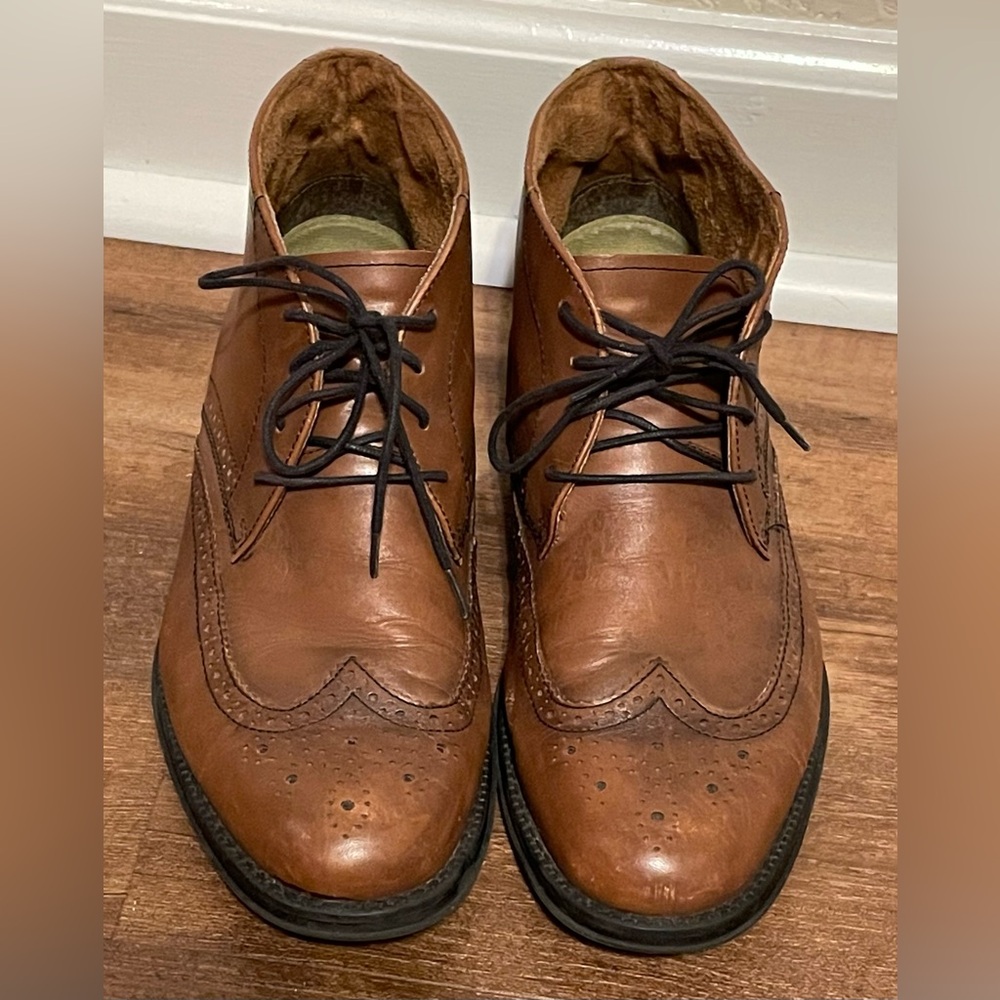 CNunn Bush brown Genuine leather Oxford lace dress shoes mens size 8.5 M